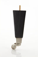 Black Square Wood Funiture Leg With Caster