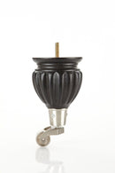 Black Round Turned Tapered Wood Funiture Leg With Caster