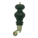 Black Round Turned Tapered Wood Funiture Leg With Caster