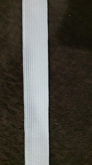 1" White braided elastic 144 yard roll