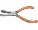 Duck bill pliers with serrated jaw for pulling cloth, leather, vinyl and webbing
