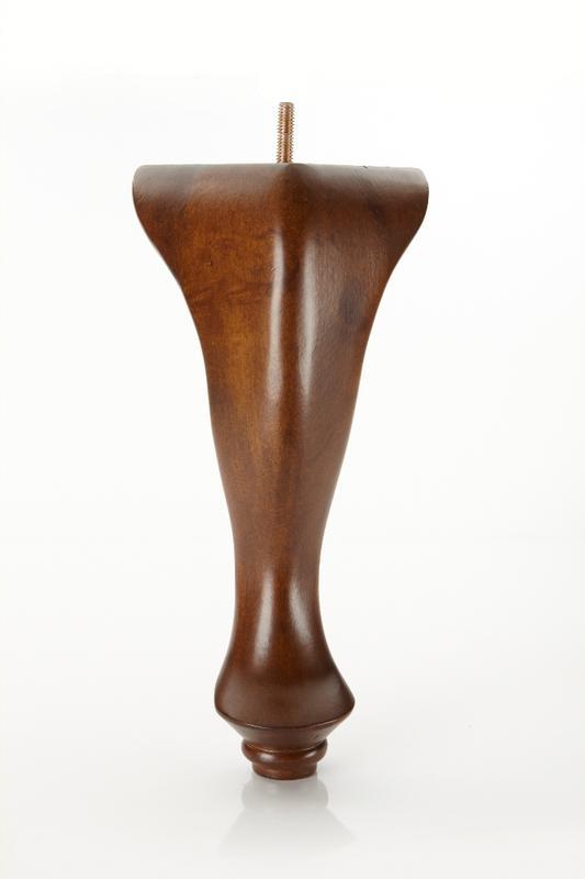 Walnut finished Queen Anne style wood furniture leg