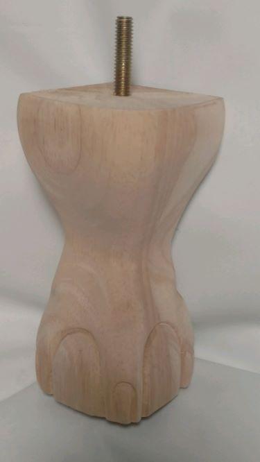 Unfinished Queen Anne style wood furniture leg