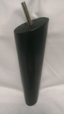 Black finished turned tapered wood furniture leg