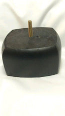 Black finished square bun feet style wood furniture leg