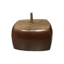Walnut finished square bun feet style wood furniture leg
