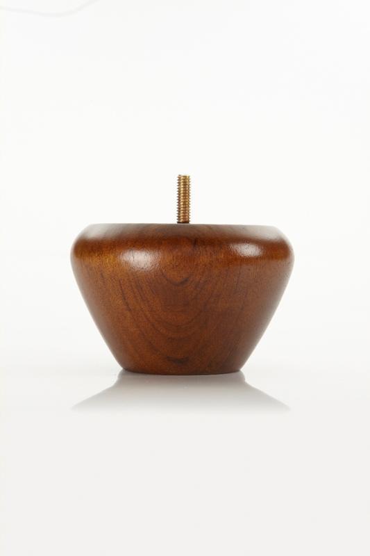 Wood Furniture Leg - Round Turned Tapered 3” Walnut