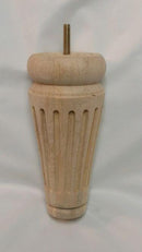 Unfinished Round Turned Tapered Wood Furniture Leg
