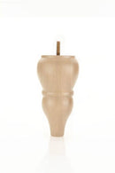 Unfinished Round Turned Tapered Wood Furniture Leg