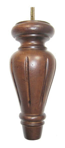 Walnut Round Turned Tapered Wood Furniture Leg
