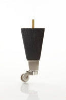 Black Square Wood Funiture Leg With Caster