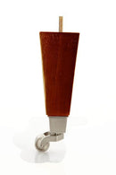 Walnut Square Wood Funiture Leg With Caster