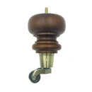 Walnut Round Turned Tapered Wood Funiture Leg With Caster