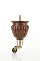 Walnut Round Turned Tapered Wood Funiture Leg With Caster
