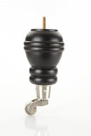 Black Round Turned Tapered Wood Funiture Leg With Caster